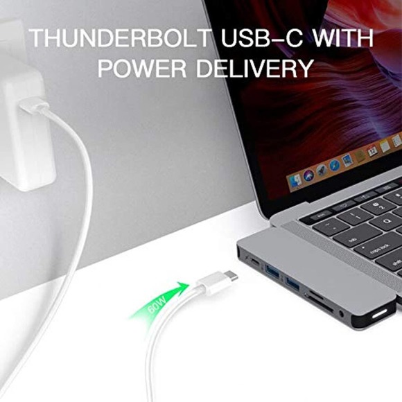 HyperDrive USB-C Hub Adapter, Sanho Solo 7-in-1 Type C Dongle for MacBook Pro - Picture 4 of 9